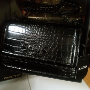 ALDO Black Croc-Embossed Women's Bag